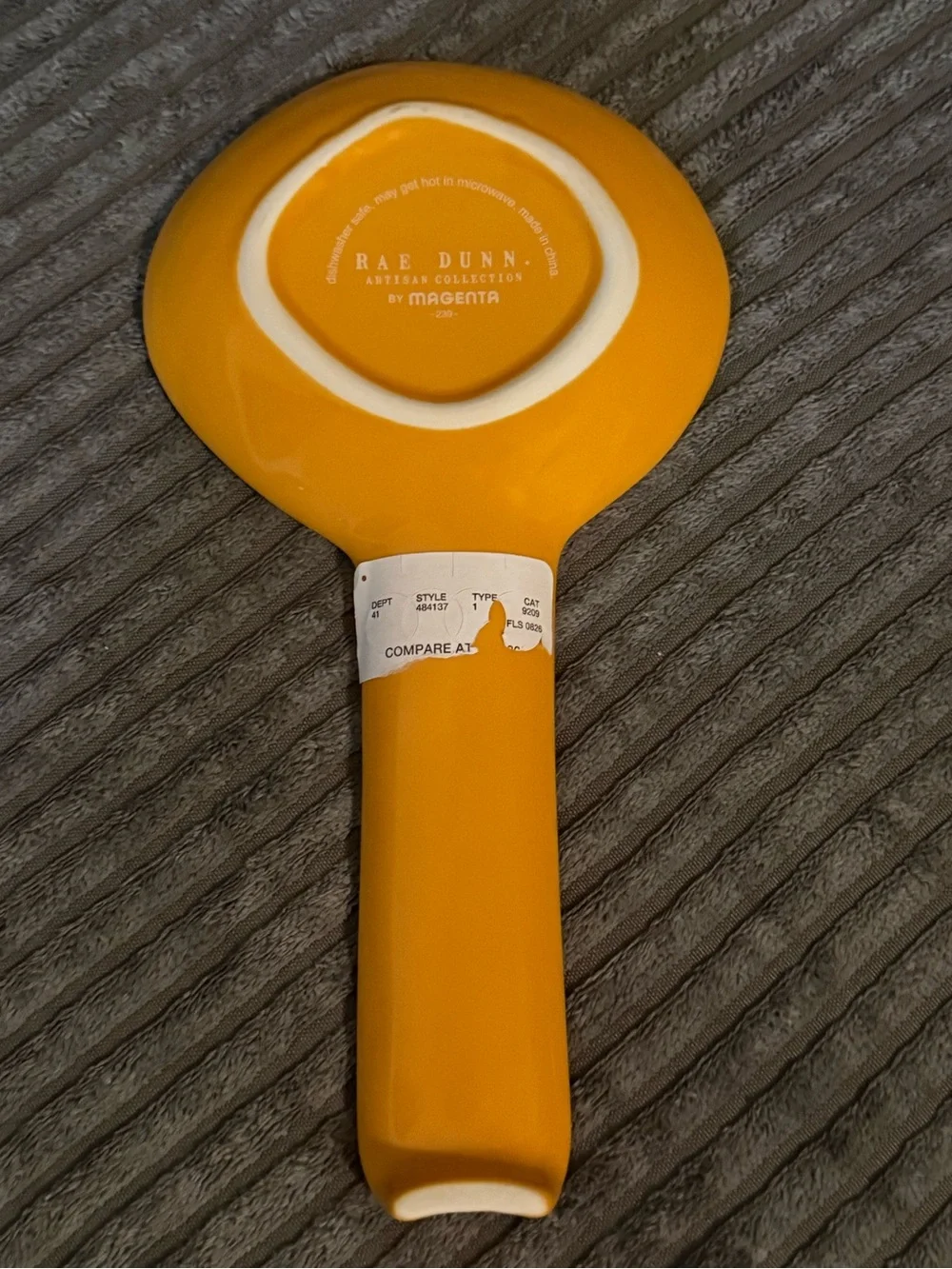 Rae Dunn Orange Ceramic Spoon Rest with White Pumpkin Motif NWT REST.